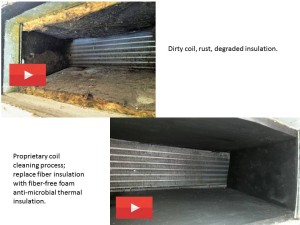 coil/insulation before and after AirRevive FCU refurbishment